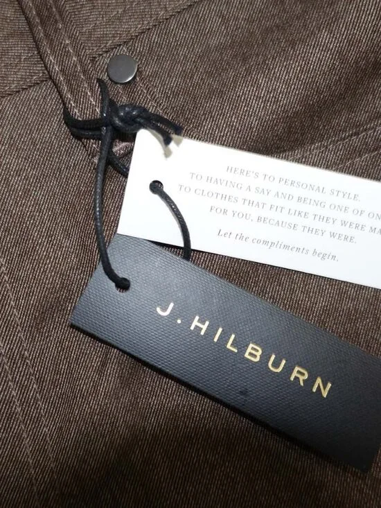 J. Hilburn Mens 5 Pocket Bestretch Slim Pants 31 x 30 NWT Brown Bespoke Low Rise - Picture 3 of 9
